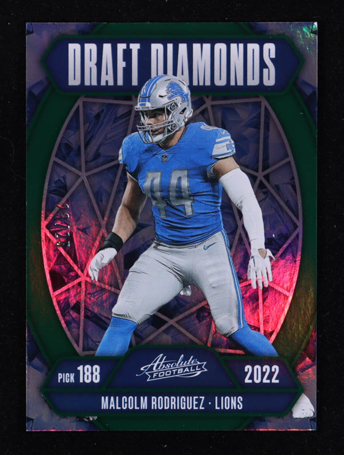 Malcolm Rodriguez 2025 Absolute Draft Diamonds Spectrum Green #17 #23/25 RC at PristineAuction.com Malcolm Rodriguez 2025 Absolute Draft Diamonds Spectrum Green #17 #23/25 RC at PristineAuction.com