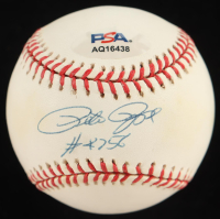 Pete Rose Signed ONL Baseball Inscribed "4756" (PSA) at PristineAuction.com