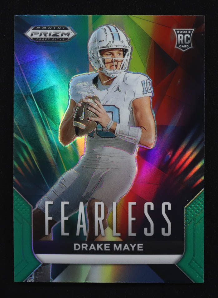 Drake Maye 2024 Panini Prizm Draft Picks Fearless Green #4 RC at PristineAuction.com Drake Maye 2024 Panini Prizm Draft Picks Fearless Green #4 RC at PristineAuction.com
