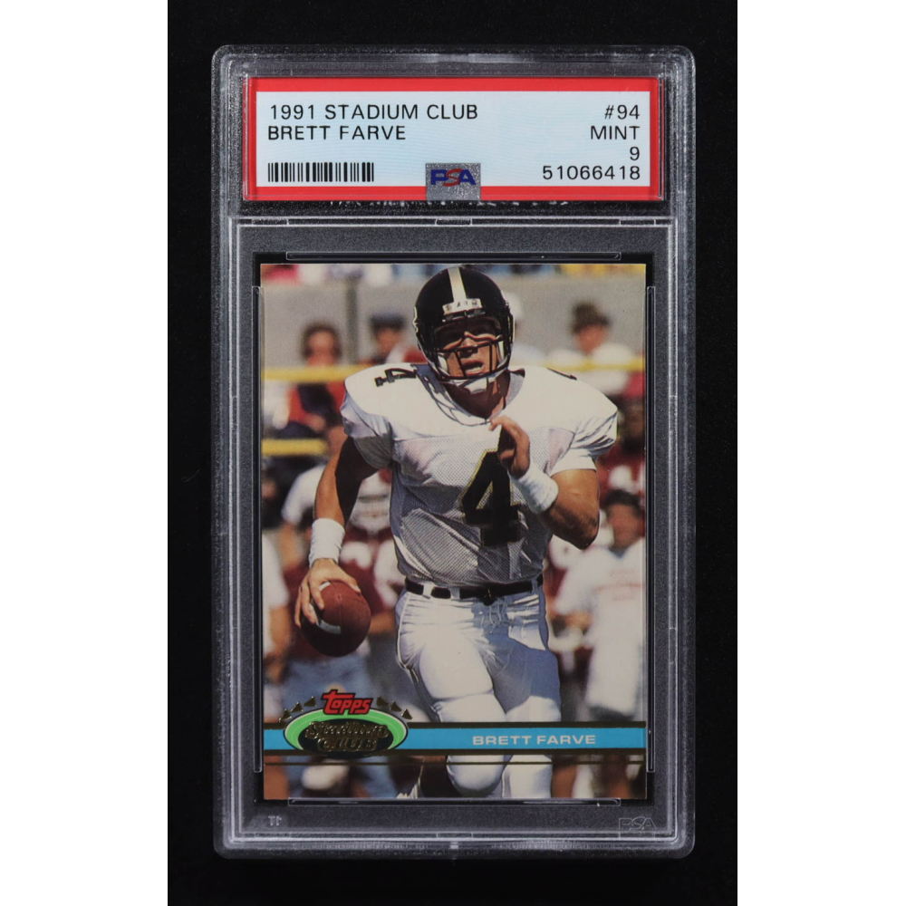 Brett Favre 1991 Topps Stadium Club #94 RC (PSA 9) at PristineAuction.com