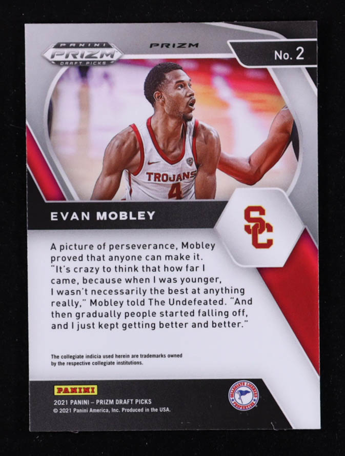 Evan Mobley 2021-22 Panini Prizm Draft Picks Prizms Red Ice #2 at PristineAuction.com Evan Mobley 2021-22 Panini Prizm Draft Picks Prizms Red Ice #2 at PristineAuction.com