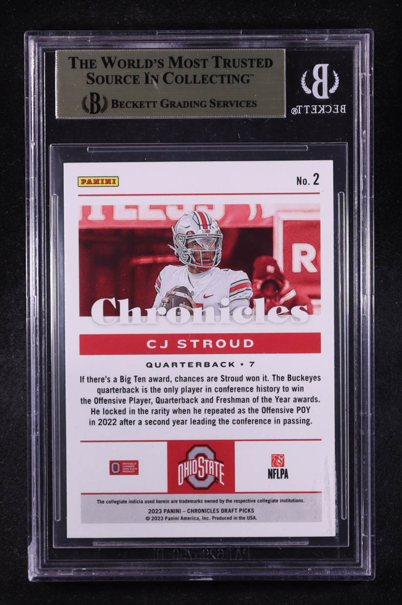 CJ Stroud 2023 Panini Chronicles Draft Picks #2 RC (BGS 9.5) at PristineAuction.com CJ Stroud 2023 Panini Chronicles Draft Picks #2 RC (BGS 9.5) at PristineAuction.com