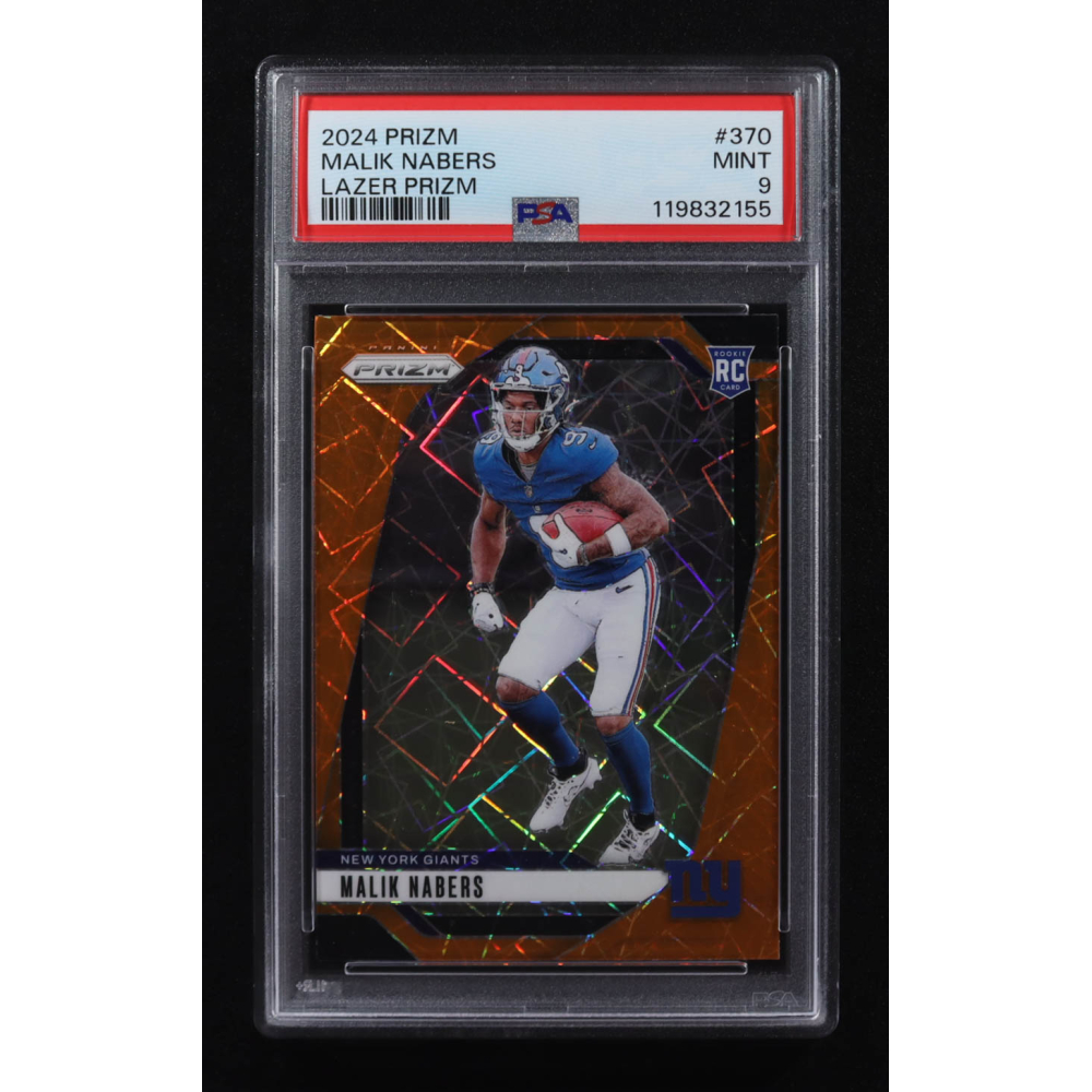 Malik Nabers 2024 Panini Prizm Lazer #370 RC (PSA 9) at PristineAuction.com