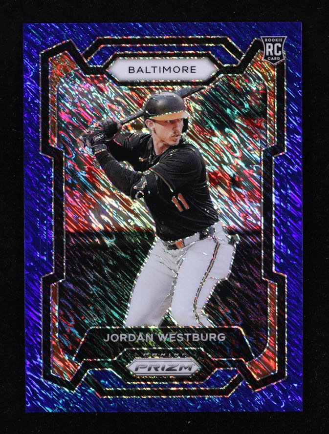 Jordan Westburg 2024 Panini Prizm Prizms Blue Shimmer FOTL #52 #03/15 RC at PristineAuction.com Jordan Westburg 2024 Panini Prizm Prizms Blue Shimmer FOTL #52 #03/15 RC at PristineAuction.com