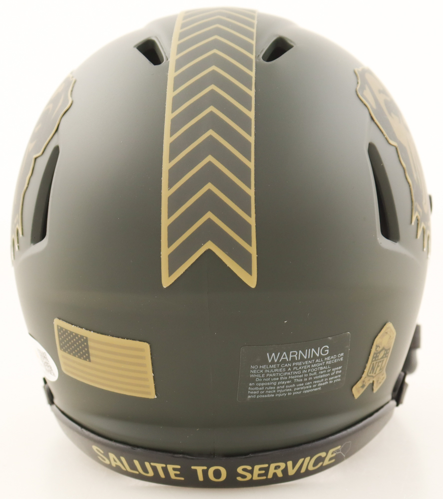 Harold Fannin Jr. Signed Browns Salute To Service Alternate Speed Mini Helmet (JSA) at PristineAuction.com Harold Fannin Jr. Signed Browns Salute To Service Alternate Speed Mini Helmet (JSA) at PristineAuction.com