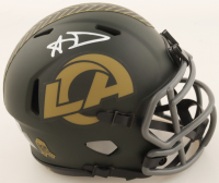 Aaron Donald Signed Rams Salute To Service Alternate Speed Mini Helmet (Beckett) at PristineAuction.com