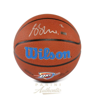 Shai Gilgeous-Alexander Signed Thunder Logo Basketball (Panini) at PristineAuction.com