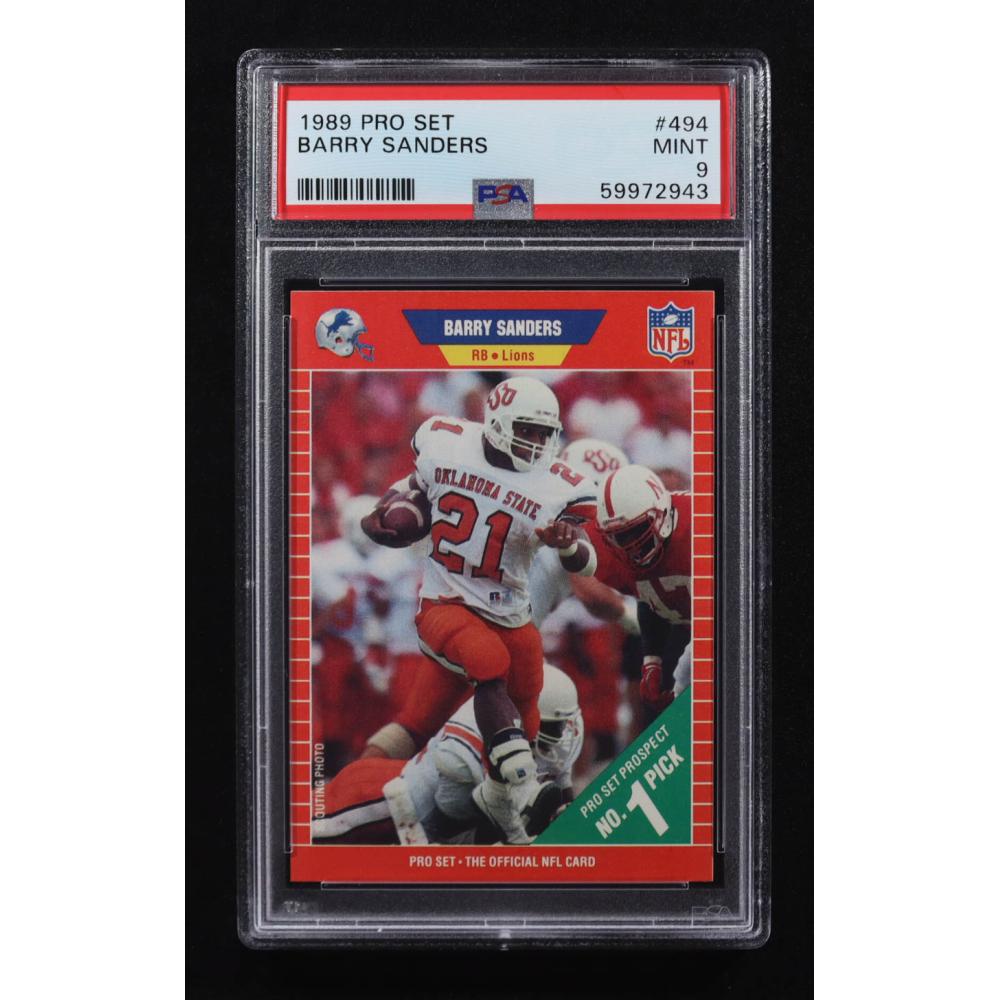 Barry Sanders 1989 Pro Set #494 RC (PSA 9) at PristineAuction.com