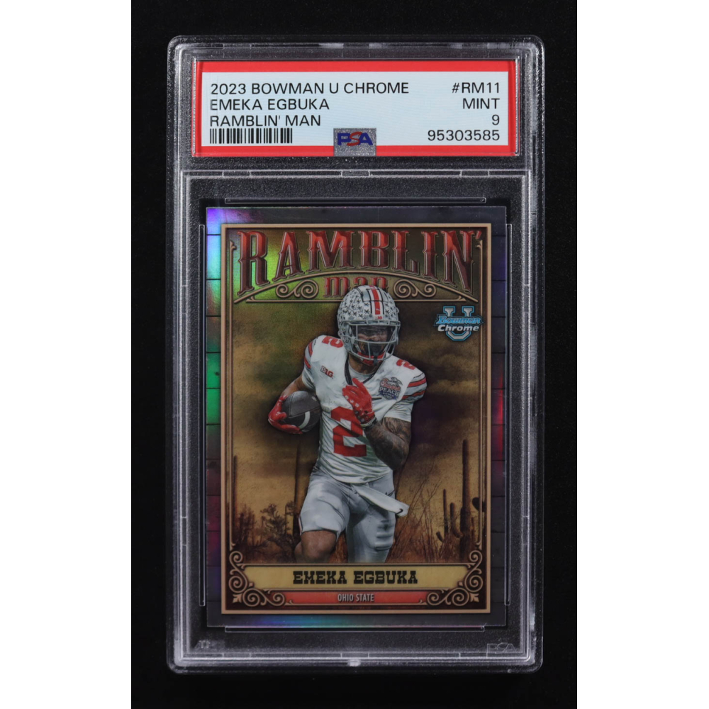 Emeka Egbuka 2023 Bowman U Chrome Ramblin' Man #RM-11 RC (PSA 9) at PristineAuction.com