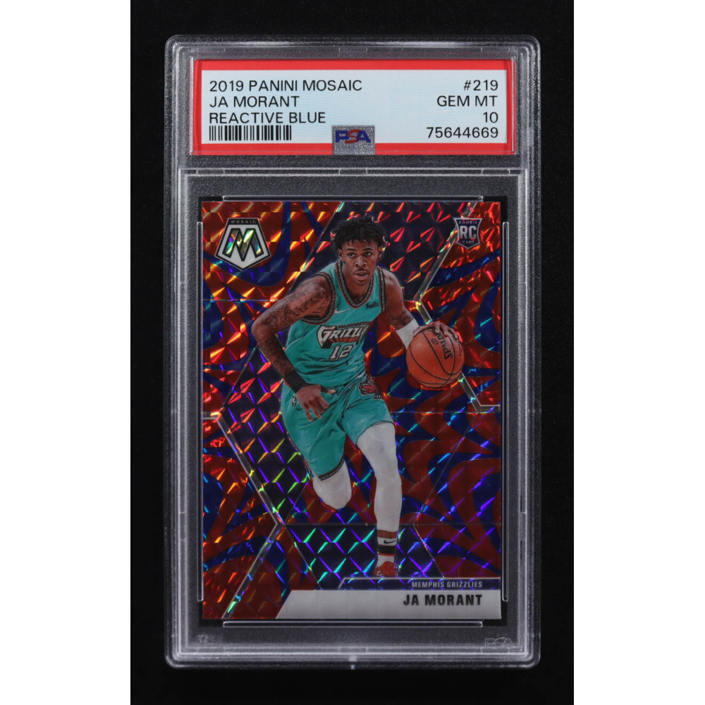Ja Morant 2019 Panini Mosaic Reactive Blue #219 RC (PSA 10) at PristineAuction.com