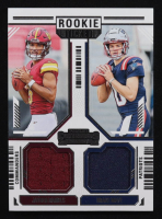 Drake Maye / Jayden Daniels 2024 Panini Contenders Rookie Ticket Dual Swatches #13 RC at PristineAuction.com