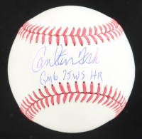 Carlton Fisk Signed OML Baseball Inscribed "GM 6 75 WS HR" (Fanatics & MLB) at PristineAuction.com