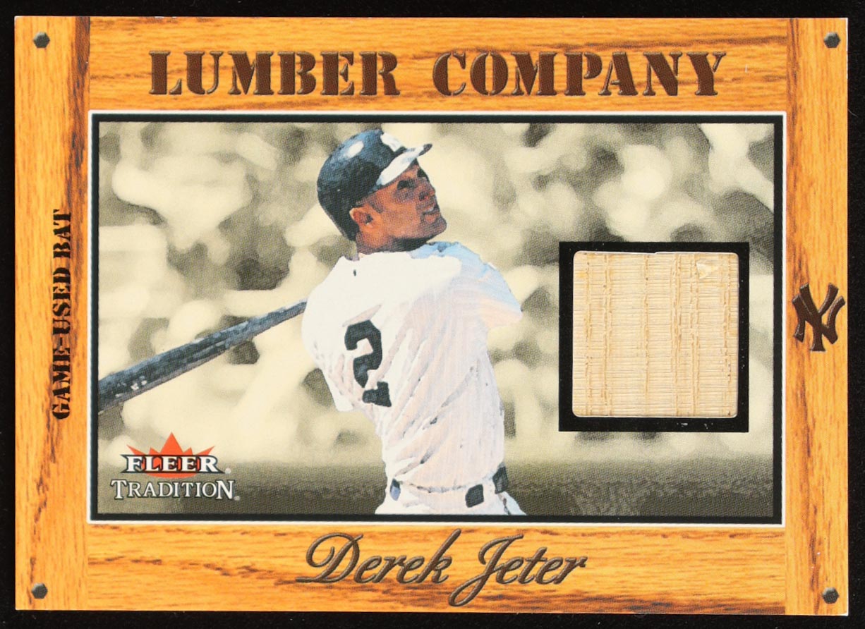 Derek Jeter 2003 Fleer Tradition Lumber Company Game Used Gold #DJ #07/18 at PristineAuction.com Derek Jeter 2003 Fleer Tradition Lumber Company Game Used Gold #DJ #07/18 at PristineAuction.com