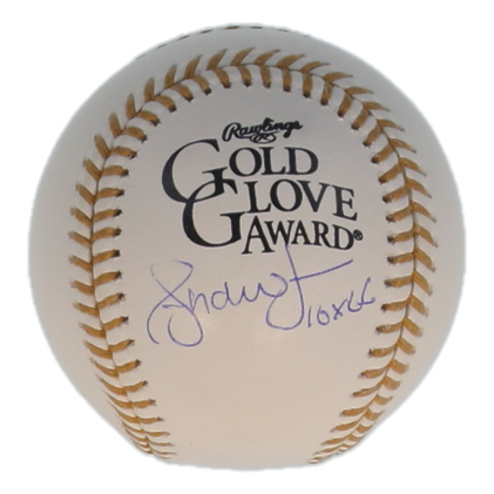 Andruw Jones Signed Gold Glove Award Baseball Inscribed "10x GG" (Wilder) at PristineAuction.com