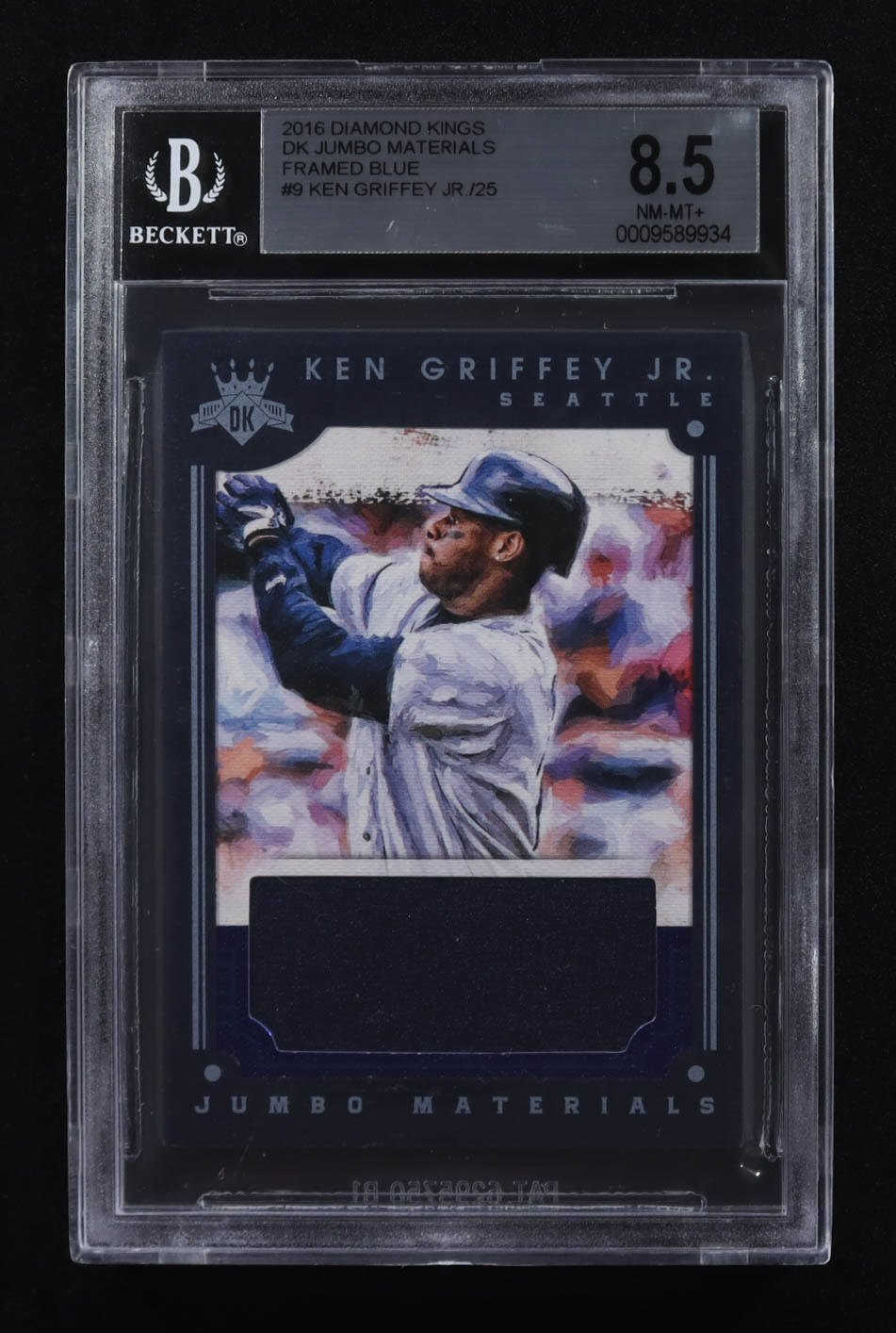 Ken Griffey Jr. 2016 Panini Diamond Kings Jumbo Materials Framed Blue #DKJM-JR #20/25 (BGS 8.5) at PristineAuction.com Ken Griffey Jr. 2016 Panini Diamond Kings Jumbo Materials Framed Blue #DKJM-JR #20/25 (BGS 8.5) at PristineAuction.com