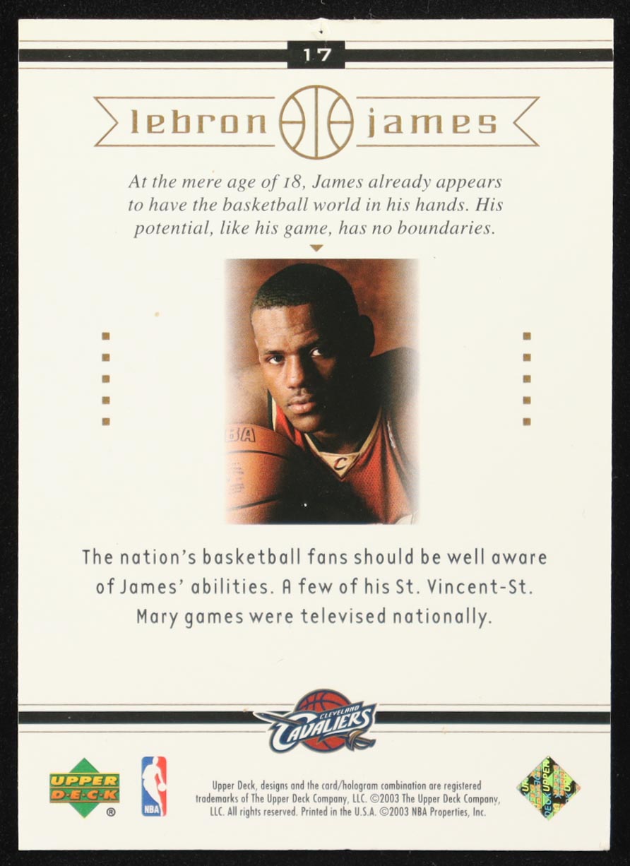LeBron James 2003 Upper Deck LeBron James Box Set On the Air #17 RC at PristineAuction.com LeBron James 2003 Upper Deck LeBron James Box Set On the Air #17 RC at PristineAuction.com