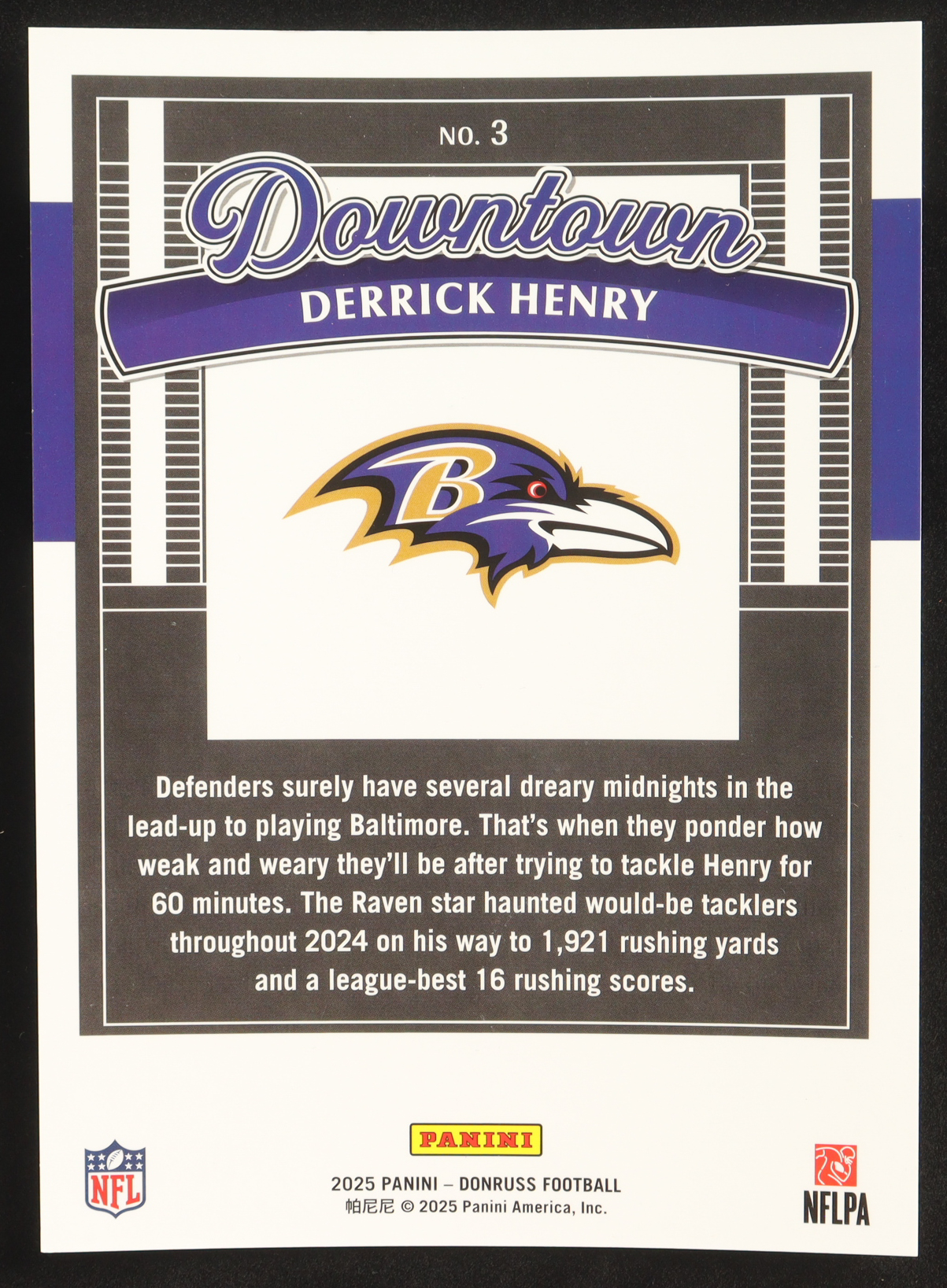 Derrick Henry 2025 Donruss Downtown! Oversize #3 at PristineAuction.com Derrick Henry 2025 Donruss Downtown! Oversize #3 at PristineAuction.com