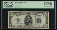 1934D $5 Silver Certificate Note - The Rickey Collection (PCGS Extremely Fine 45 PPQ) at PristineAuction.com