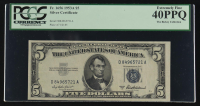 1953A $5 Silver Certificate Note - The Rickey Collection (PCGS Extremely Fine 40 PPQ) at PristineAuction.com