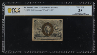 Second Issue 5 Cents Fractional Currency Note with Surcharge "S" & "18-63" on Back (PCGS Very Fine 25) at PristineAuction.com