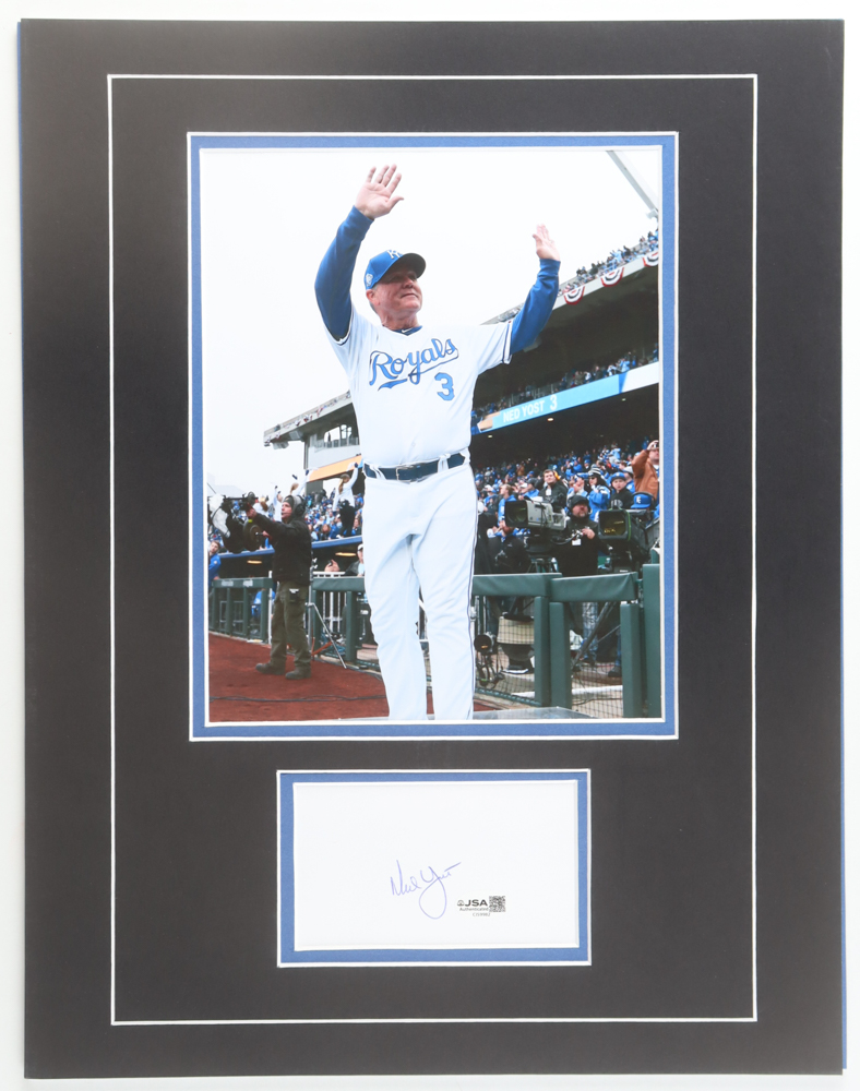 Ned Yost Signed Royals Custom Matted Cut Display with Photo (JSA) at PristineAuction.com Ned Yost Signed Royals Custom Matted Cut Display with Photo (JSA) at PristineAuction.com
