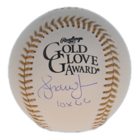 Andruw Jones Signed Gold Glove Award Baseball Inscribed "10x GG" (Wilder) at PristineAuction.com