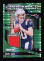 Drake Maye 2024 Panini Prizm Premier Jerseys Neon Green Pulsar #6 RC at PristineAuction.com