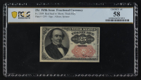Fifth Issue 25 Cents Fractional Currency Note Short, Thick Key (PCGS Choice About Unc 58) at PristineAuction.com