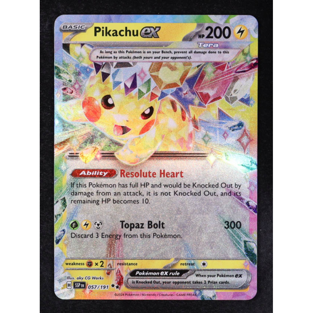 Pikachu Ex 2024 Pokemon TCG Scarlet & Violet Surging Sparks #057 ...