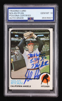 Nolan Ryan Signed 1973 Topps Inscribed "324 Wins, 5,714 Ks, 7 No Hitters" #220 (PSA | Autograph Graded PSA 10) at PristineAuction.com