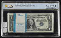 Full Pack of (100) Sequential 1957B $1 Blue Seal Silver Certificate Bank Notes (PCGS Choice UNC 64 PPQ) at PristineAuction.com