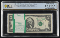Full Pack of (100) Sequential 1995 $2 Atlanta Federal Reserve Bank Notes (PCGS Superb GEM UNC 67 PPQ) at PristineAuction.com