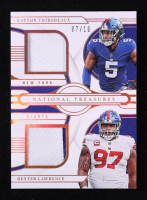Kayvon Thibodeaux / Dexter Lawrence 2022 Panini National Treasures NFL Gear Combo Materials Holo Gold #25 #07/10 at PristineAuction.com