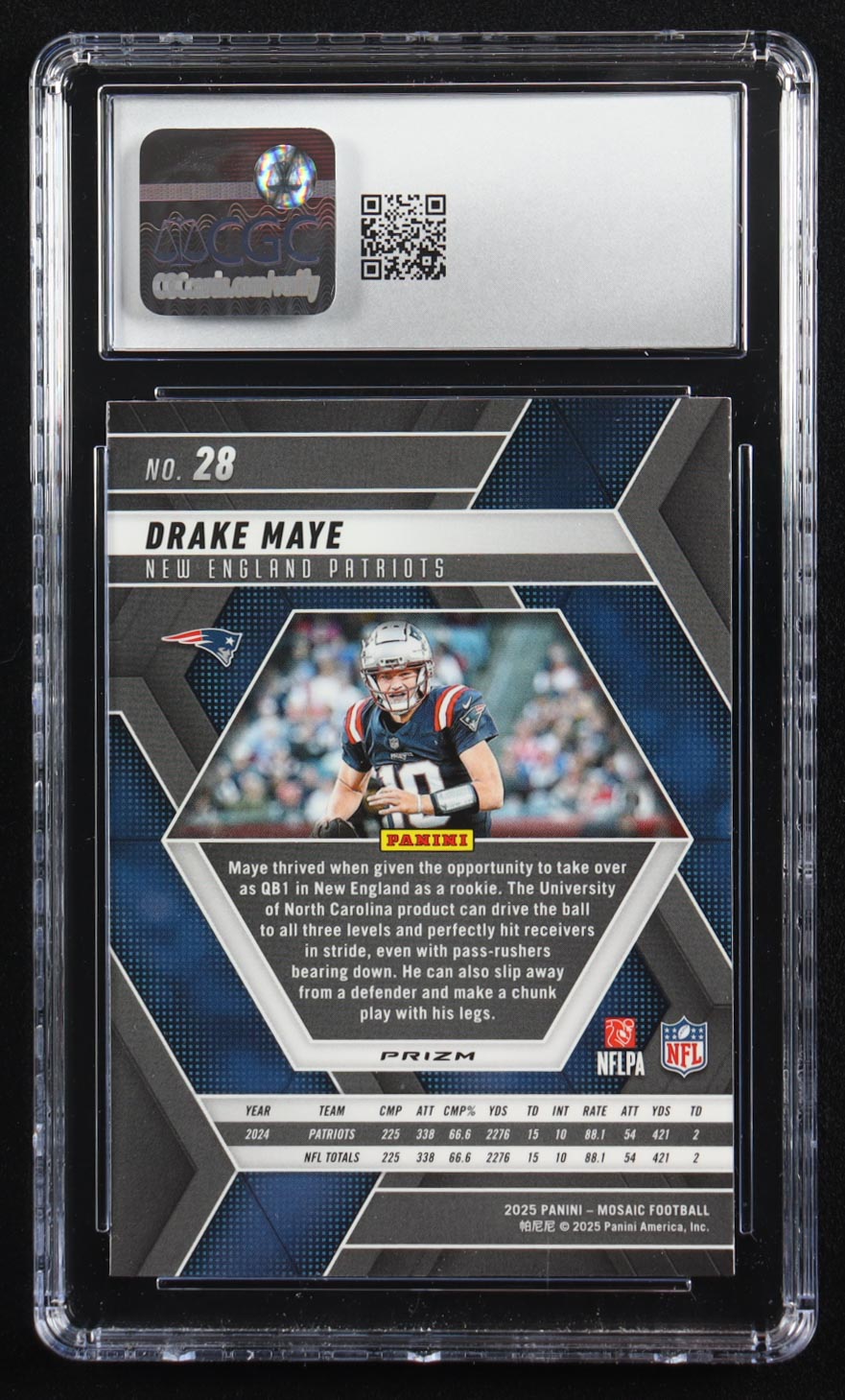 Drake Maye 2025 Panini Mosaic Mosaic #28 (CGC 9) at PristineAuction.com Drake Maye 2025 Panini Mosaic Mosaic #28 (CGC 9) at PristineAuction.com