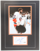 Clark Gillies Signed Islanders Custom Matted Cut Display with Photo (JSA) at PristineAuction.com