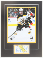 Elias Lindholm Signed Bruins Custom Matted Cut Display with Photo (JSA) at PristineAuction.com