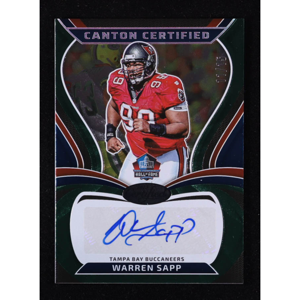 Warren Sapp 2025 Certified Canton Certified Signatures Green Etch #17 #11/15 at PristineAuction.com