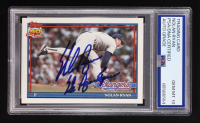 Nolan Ryan Signed 1991 Topps #1 Inscribed "The Ryan Express" (PSA | Auto 10) at PristineAuction.com