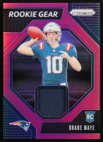 Drake Maye 2024 Panini Prizm Rookie Gear Pink #6 RC at PristineAuction.com