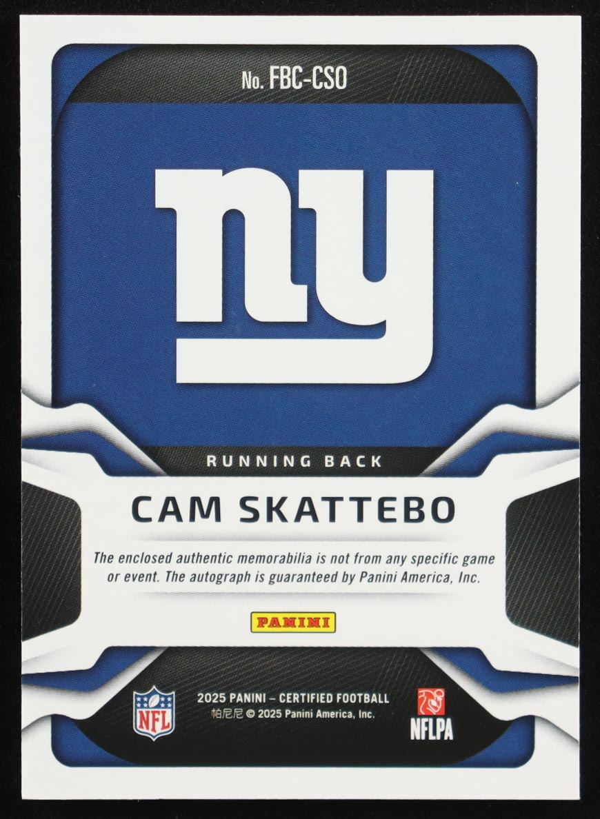 Cam Skattebo 2025 Certified Freshman Fabric Mirror Signatures Orange #8 #133/249 RC at PristineAuction.com Cam Skattebo 2025 Certified Freshman Fabric Mirror Signatures Orange #8 #133/249 RC at PristineAuction.com