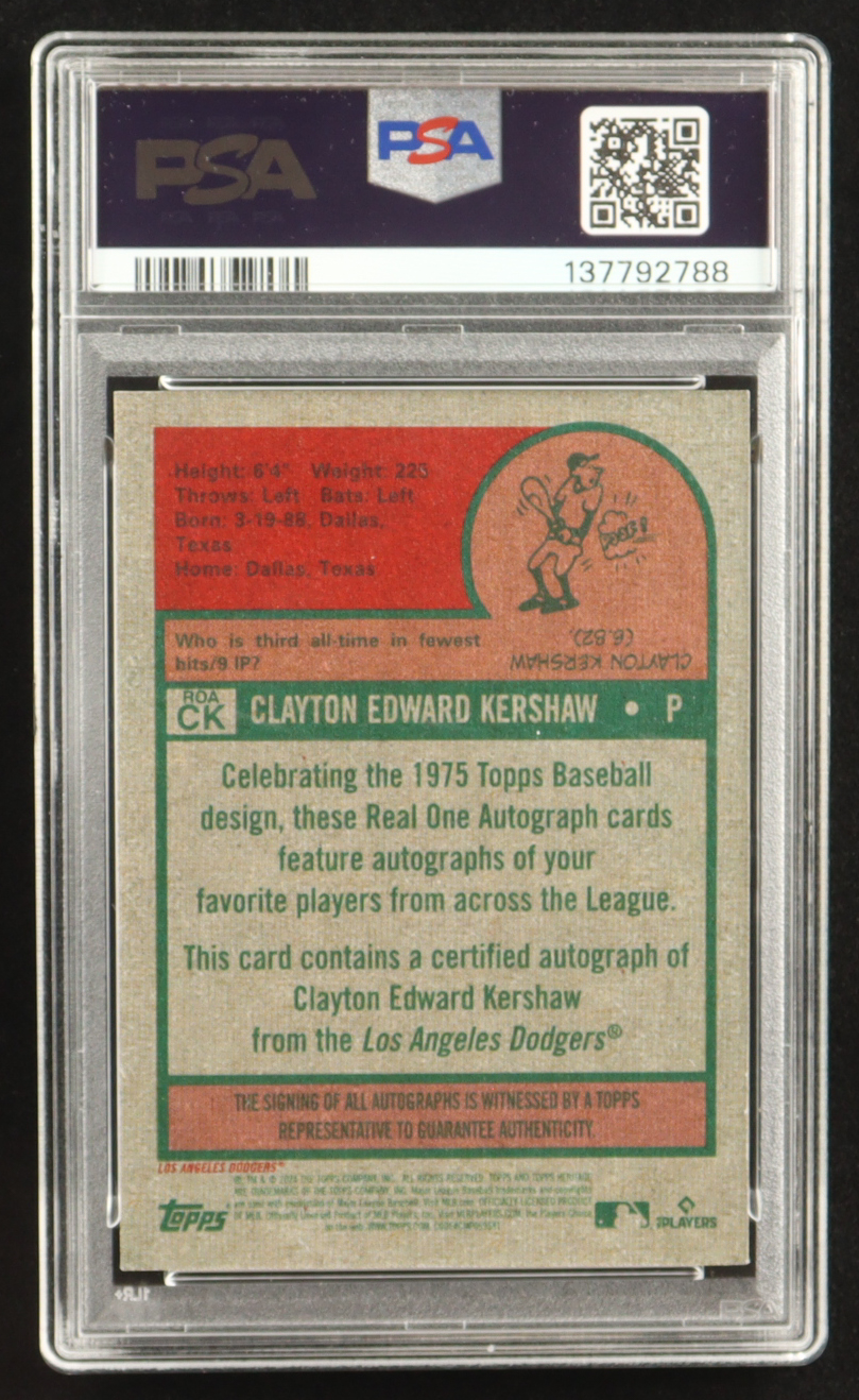 Clayton Kershaw 2024 Topps Heritage Real One Autographs #ROACK HN (PSA 8) at PristineAuction.com Clayton Kershaw 2024 Topps Heritage Real One Autographs #ROACK HN (PSA 8) at PristineAuction.com