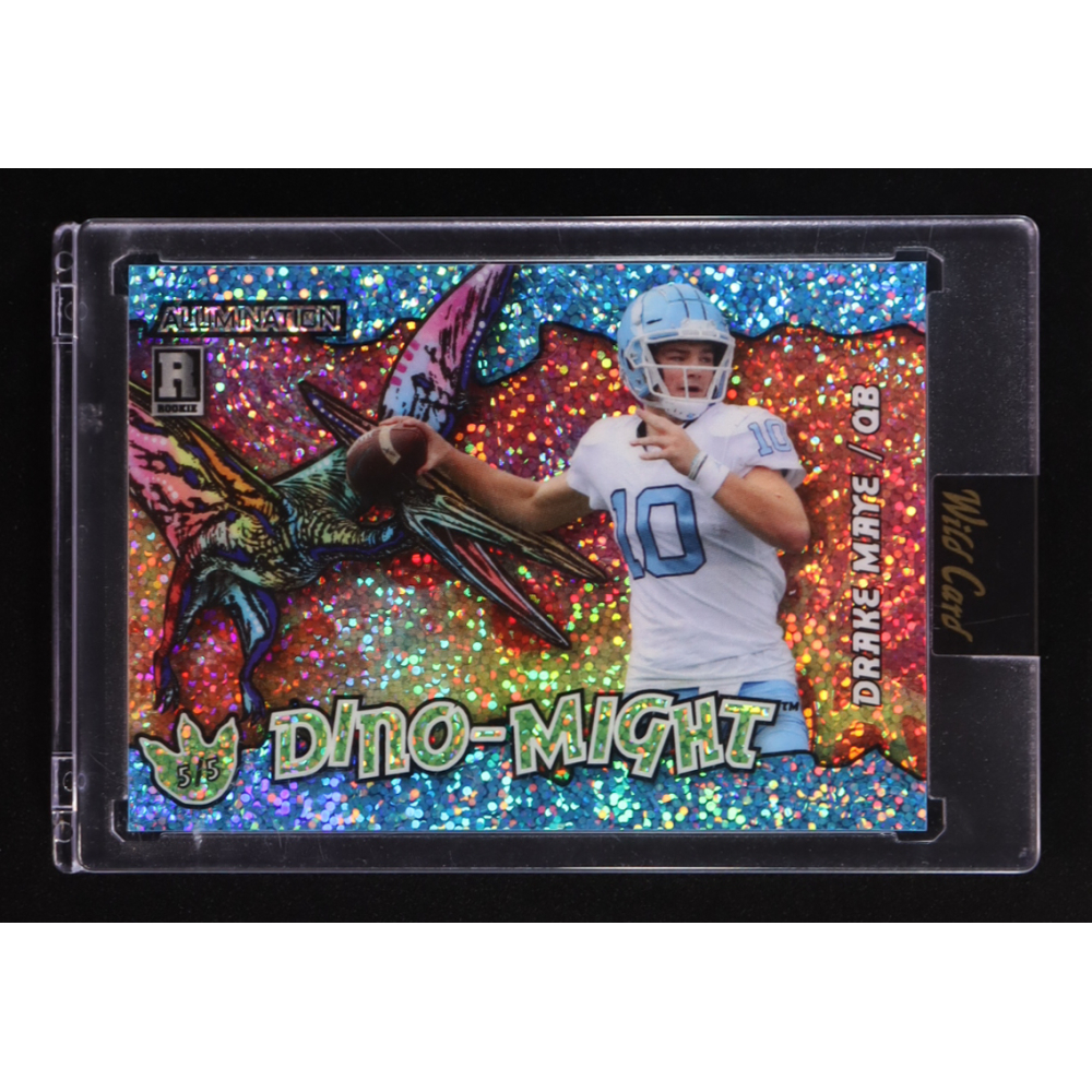 Drake Maye 2023 Wild Card Alumination Dino-Night #ADDM #5/5 at PristineAuction.com