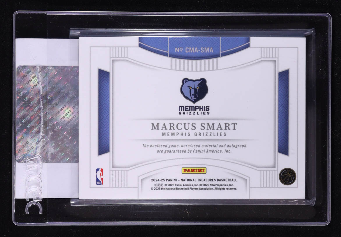 Marcus Smart 2024-25 Panini National Treasures Colossal Material Autographs Prime #13 #19/25 (CGC Authentic) at PristineAuction.com Marcus Smart 2024-25 Panini National Treasures Colossal Material Autographs Prime #13 #19/25 (CGC Authentic) at PristineAuction.com