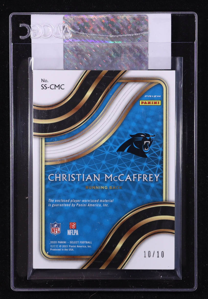 Christian McCaffrey 2020 Select Select Swatches Prizm Gold #45 #10/10 (CGC Authentic) at PristineAuction.com Christian McCaffrey 2020 Select Select Swatches Prizm Gold #45 #10/10 (CGC Authentic) at PristineAuction.com