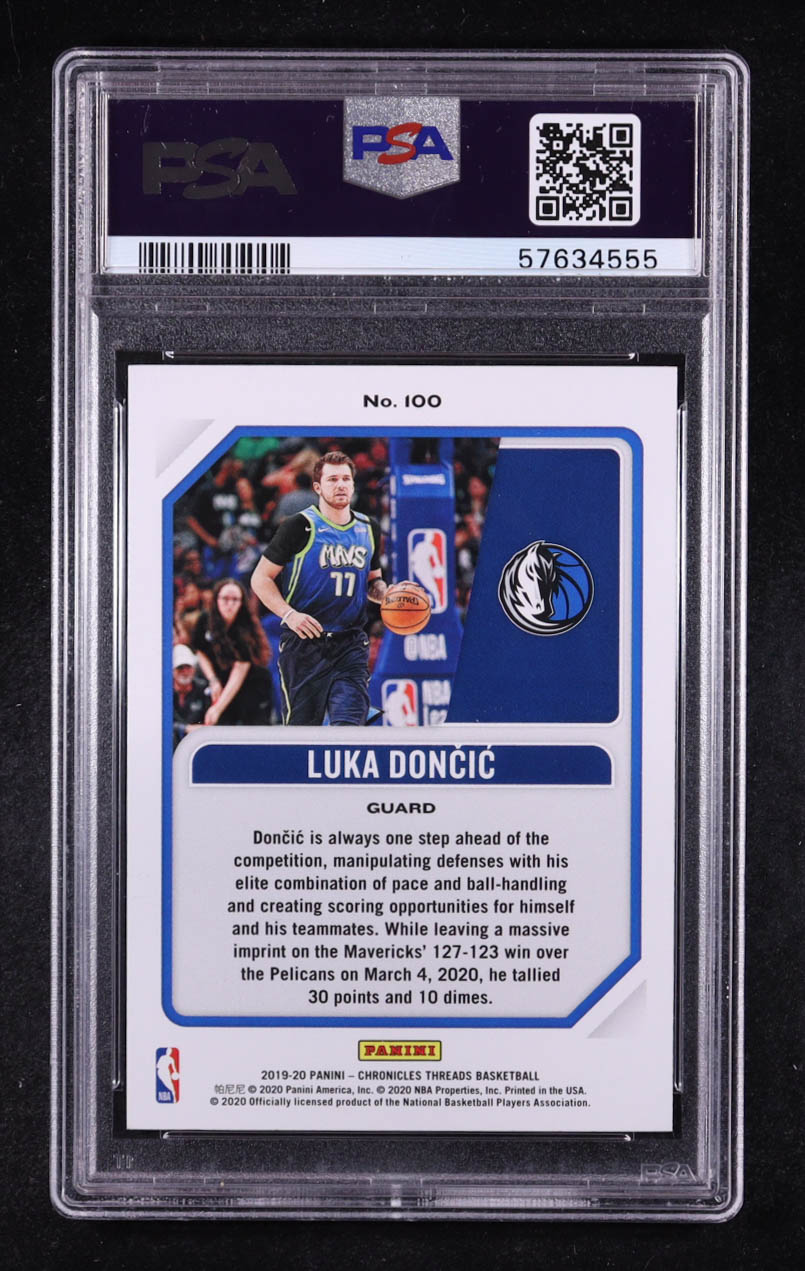 Luka Doncic 2019-20 Panini Chronicles Threads #100 (PSA 9) at PristineAuction.com Luka Doncic 2019-20 Panini Chronicles Threads #100 (PSA 9) at PristineAuction.com