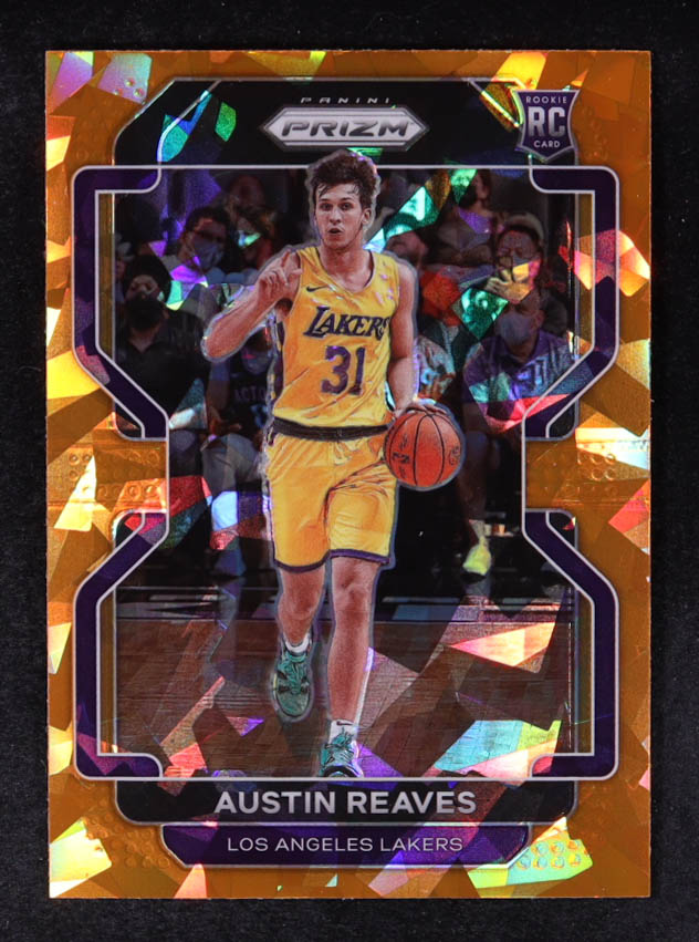Austin Reaves 2021-22 Panini Prizm Prizms Orange Ice #165 RC at PristineAuction.com Austin Reaves 2021-22 Panini Prizm Prizms Orange Ice #165 RC at PristineAuction.com