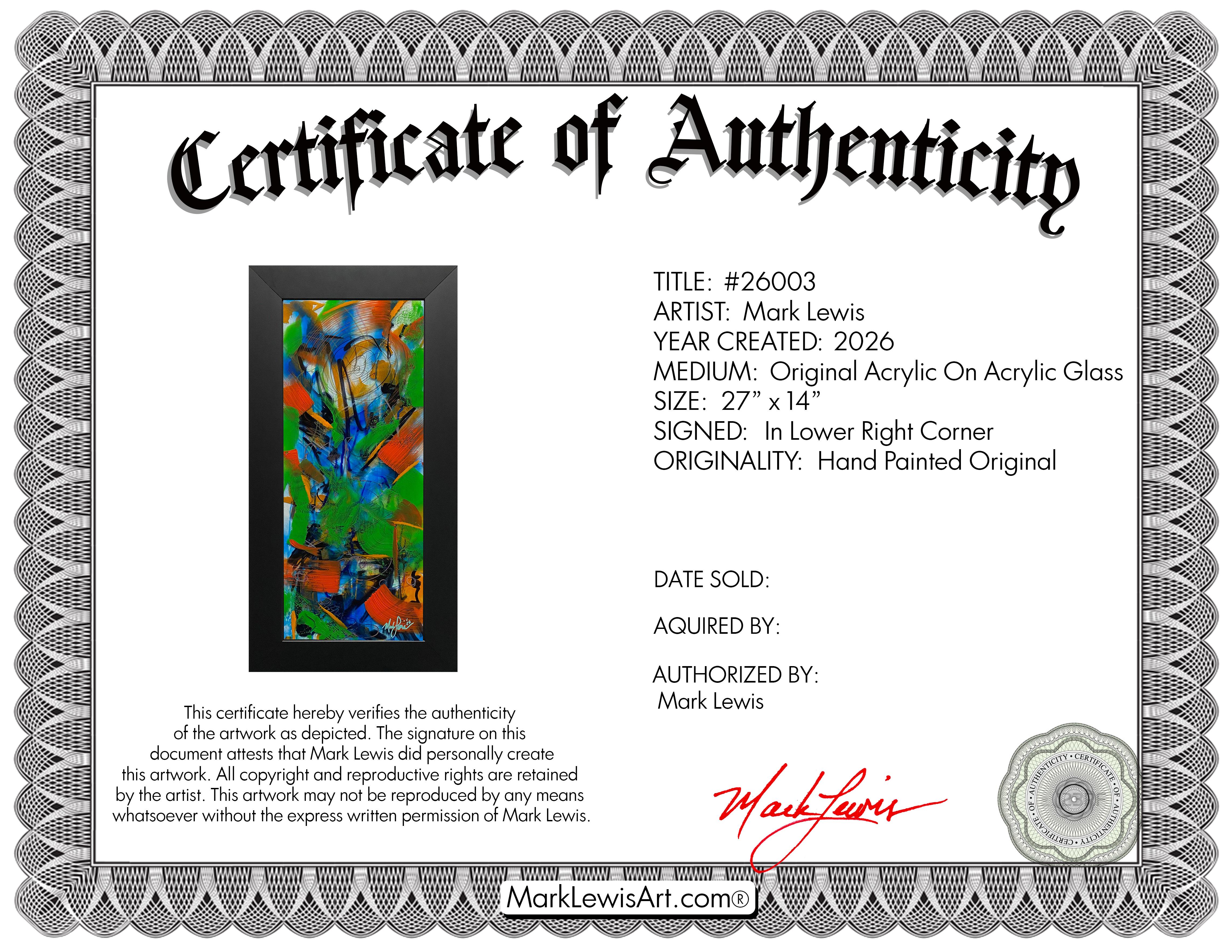 Mark Lewis Original Custom Framed Abstract Painting On Glass (Lewis) at PristineAuction.com Mark Lewis Original Custom Framed Abstract Painting On Glass (Lewis) at PristineAuction.com