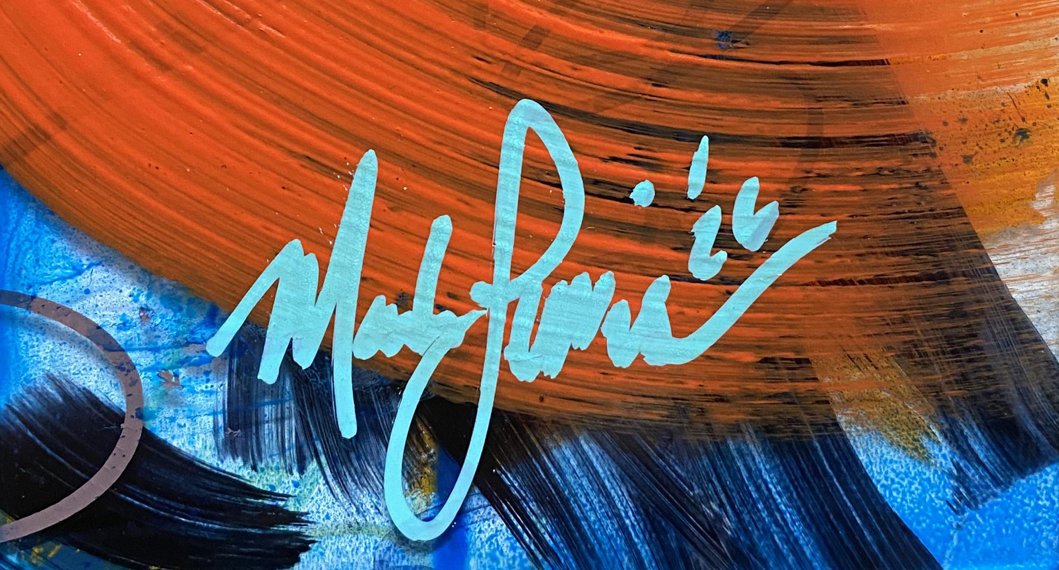 Mark Lewis Original Custom Framed Abstract Painting On Glass (Lewis) at PristineAuction.com Mark Lewis Original Custom Framed Abstract Painting On Glass (Lewis) at PristineAuction.com