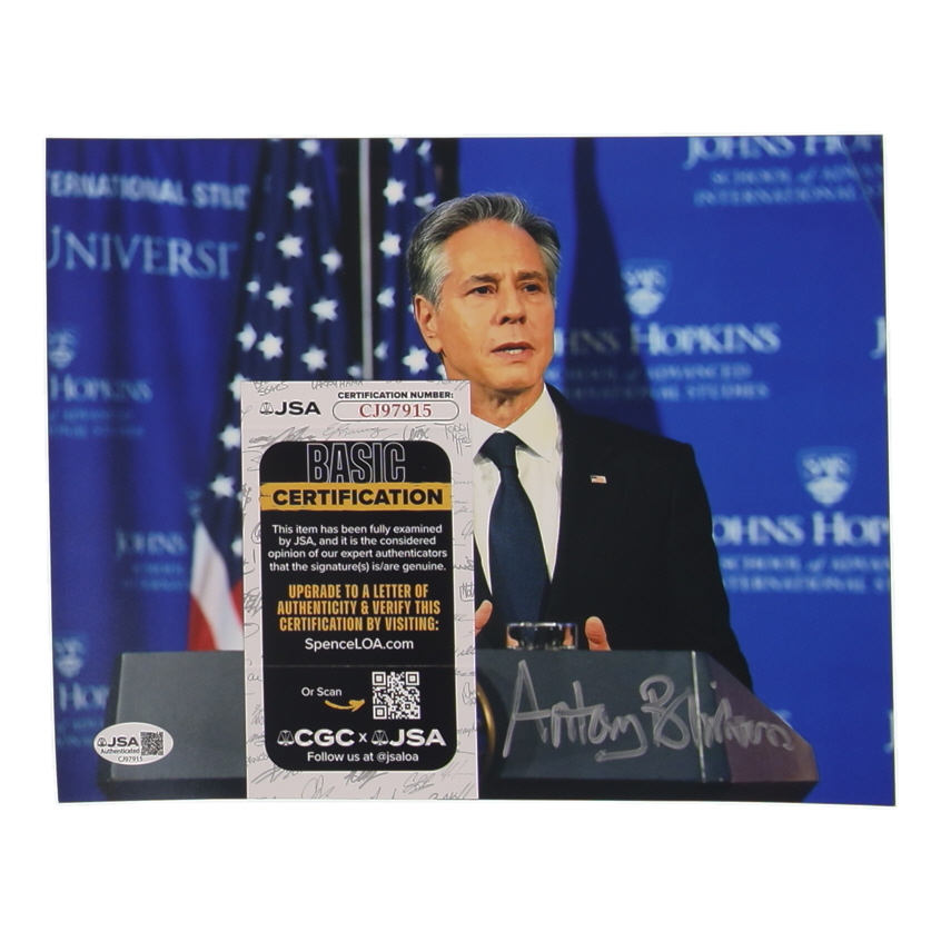 Antony Blinken Signed 8x10 Photo (JSA) at PristineAuction.com Antony Blinken Signed 8x10 Photo (JSA) at PristineAuction.com