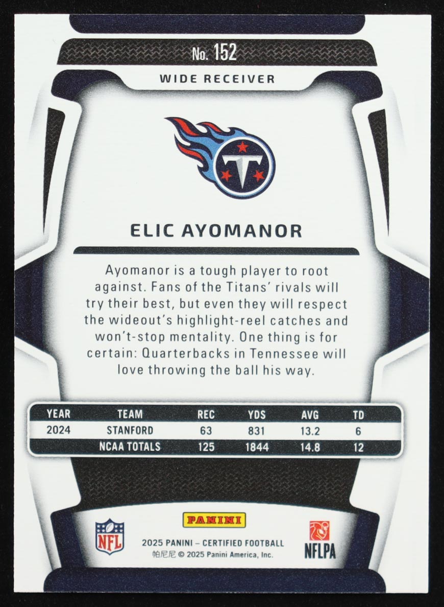 Elic Ayomanor 2025 Certified Mirror Silver FOTL #152 #11/13 RC at PristineAuction.com Elic Ayomanor 2025 Certified Mirror Silver FOTL #152 #11/13 RC at PristineAuction.com